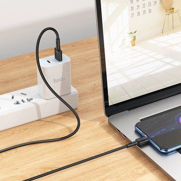 Купити Кабель HOCO X83 USB to Micro 2.4A, 1m, PVC, PVC connectors, Black
