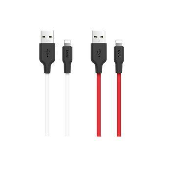 Купити Кабель HOCO X21 USB to iP 2A, 1m, silicone, TPE connectors, Black+White