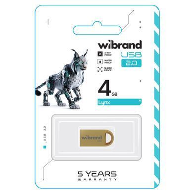 Купити Флеш-накопичувач Flash Wibrand USB 2.0 Lynx 4Gb Gold