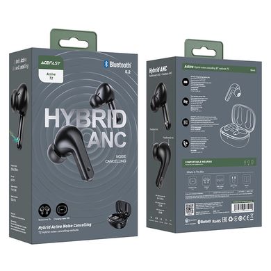 Купити Навушники ACEFAST T2 Hybrid noise cancelling BT earbuds Bluetooth Black