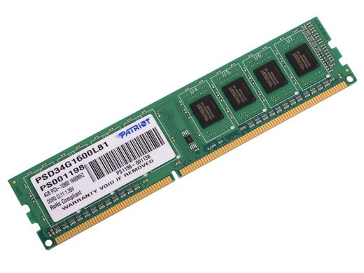 Купити Оперативная память Patriot DDR3L 4GB 1600 MHz CL11 DIMM 1