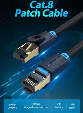 Купити Кабель Vention Cat.8 SFTP Patch Cable 2M Black (IKABH)