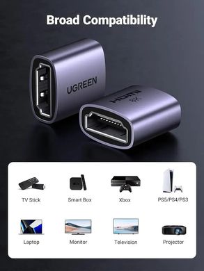 Купити Адаптер UGREEN HD159 HDMI Female to HDMI Female Metal Gray