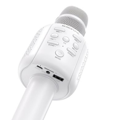 Купити Портативная колонка Borofone BF1 Rhyme karaoke microphone White