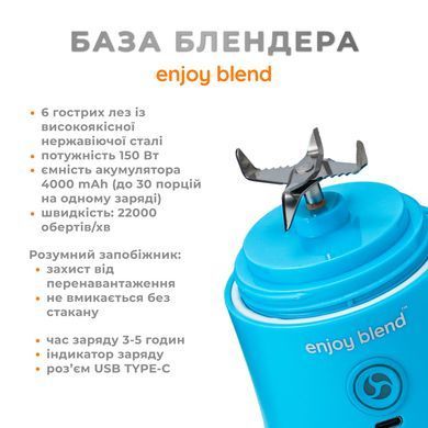 Купити Портативний блендер ENJOY BLEND 63738318 голубий