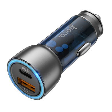 Купити Автомобільний зарядний пристрій Hoco NZ8 USB-A/Type-C Blue