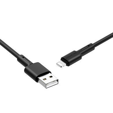 Купити Кабель BOROFONE BX31 USB to iP 2.4A, 1m, силикон, TPE коннекторы, Black