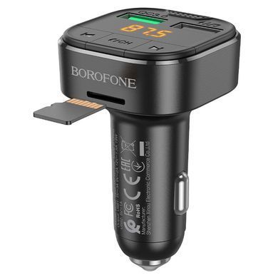 Купити АЗП с FM-модулятором BOROFONE BC43 Flash QC3.0 car BT FM transmitter 18W Black