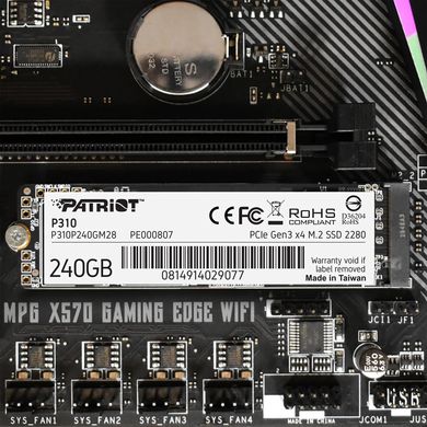 Купити Накопичувач SSD Patriot P310 240GB M.2 2280 PCI Express 3.0 x4 3D TLC NAND