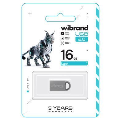 Купити Флеш-накопитель Wibrand USB 2.0 Lynx 16Gb Silver