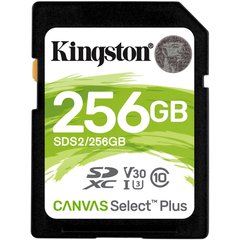 Купити Карта пам'яті Kingston SDXC Kingston Canvas Select Plus 256Gb class 10 V10 256GB Class 10 UHS-I (U1) V10 W-80MB/s R-100MB/s