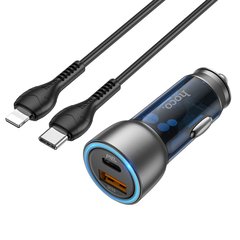 Купити Автомобільний зарядний пристрій Hoco NZ8 charger set(C to iP) USB-A/Type-C Blue
