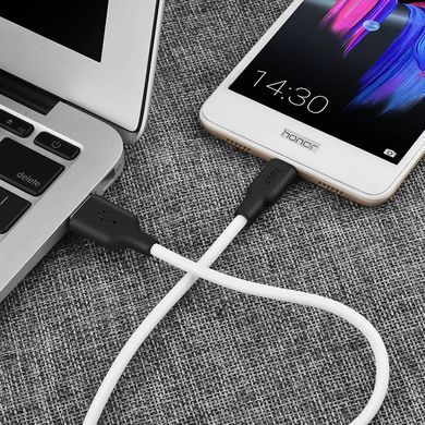 Купити Кабель HOCO X21 USB to Micro 2A, 1m, silicone, TPE connectors, Black+White