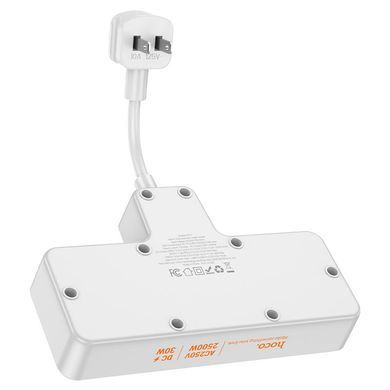 Купити Мережевий подовжувач HOCO AC12 Reise 2-position expansion socket(PD30W/1C3A) (US) White