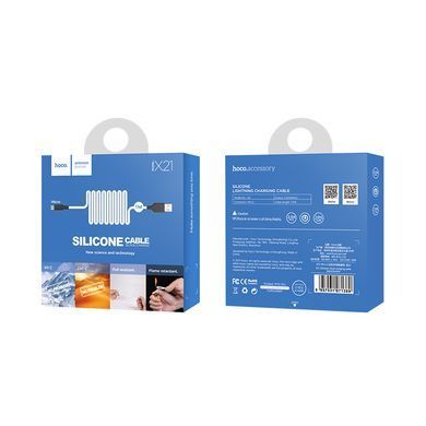 Купити Кабель HOCO X21 USB to Micro 2A, 1m, silicone, TPE connectors, Black+White