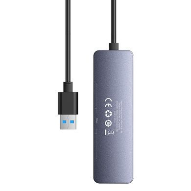 Купити USB-хаб Baseus UltraJoy Series 4-Port HUB Lite 50cm Space Grey（USBA to USB3.0*4+Type-C5V）