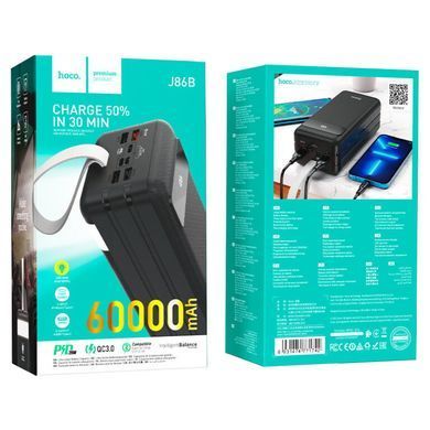 Купити Зовнішній акумулятор HOCO J86B Electric 22.5W fully compatible power bank(60000mAh) Black
