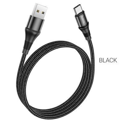 Купити Кабель HOCO X50 USB to Type-C 3A, 1m, нейлон, алюминиевые коннекторы, Черный