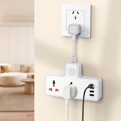 Купити Мережевий подовжувач HOCO AC12 Reise 2-position expansion socket(PD30W/1C3A) (US) White
