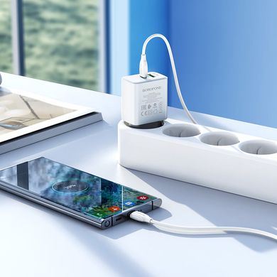 Купити Сетевое зарядное устройство Borofone BA67A charger set(Type-C to Type-C) White