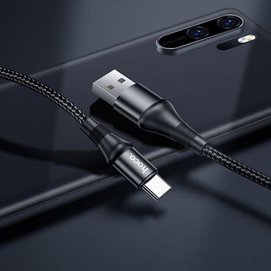 Купити Кабель HOCO X50 USB to Type-C 3A, 1m, нейлон, алюминиевые коннекторы, Черный
