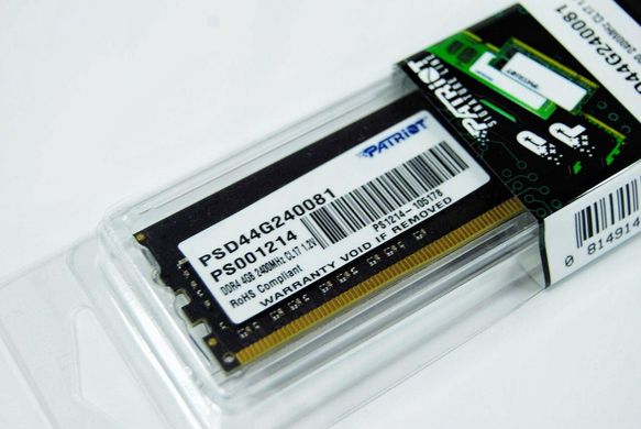 Купити Оперативная память Patriot DDR4 Signature Line 4GB 2400 MHz CL17 DIMM Black