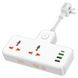 Мережевий подовжувач HOCO AC12 Reise 2-position expansion socket(PD30W/1C3A) (US) White