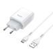 Сет сетевой зарядный устройство HOCO C73A Glorious dual port charger set(Type-C) 12W White