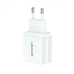 Купити Сетевое зарядное устройство Usams US-CC090 T24 2.1A Dual USB Travel Charger White
