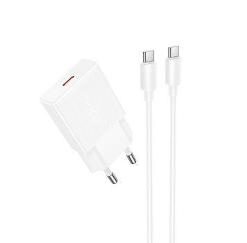 Купити Мережевий зарядний пристрій з кабелем HOCO N72 Speed single-port PD20W ultra-thin charger set(C to C)(EU)