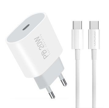 Купити Мережевий зарядний пристрій з кабелем WUW-T79L PD 20W USB C charger with type c to type c cable