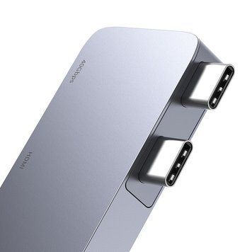 Купити USB-хаб Baseus UltraJoy Series 5-Port HUB Space Grey (USB-C*2 to USB-C 40Gbps*1+HDMI 4K@30Hz*1+USB3.0*3）