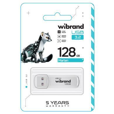 Купити Флеш-накопичувач Wibrand USB 3.2 Gen1 Marten 128GB White