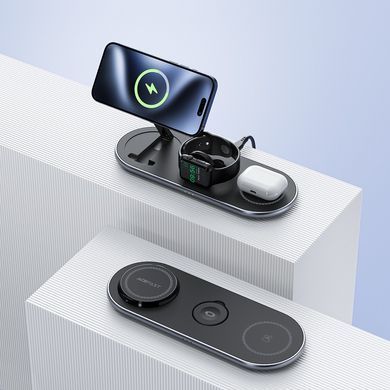 Купити Бездротовий зарядний пристрій ACEFAST E19 Qi2 desktop 3-in-1 wireless charging holder Black