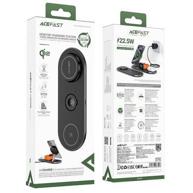 Купити Бездротовий зарядний пристрій ACEFAST E19 Qi2 desktop 3-in-1 wireless charging holder Black
