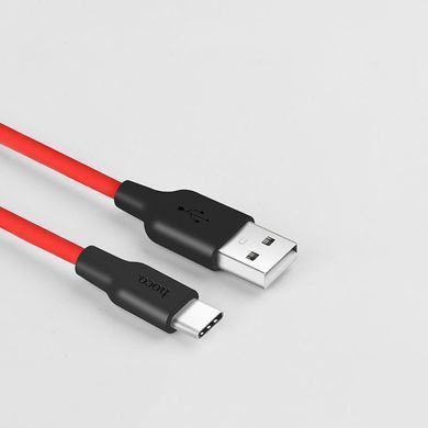 Купити Кабель HOCO X21 USB to Type-C 2A, 1m, silicone, TPE connectors, Black+Red