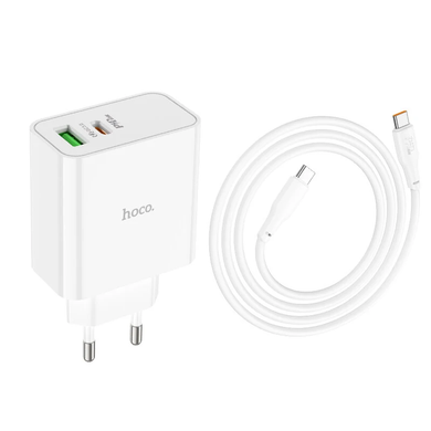 Купити Мережевий зарядний пристрій Hoco C113A charger set(Type-C to Type-C) White