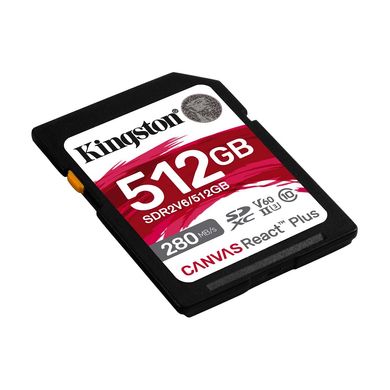 Купити Карта пам'яті Kingston SDXC Canvas React Plus 512GB Class 10 (UHS-II U3) V60 W-150MB/s R-280MB/s