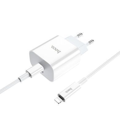 Купити Мережевий зарядний пристрій HOCO C76A Plus Speed source PD20W charger set(C to iP) White