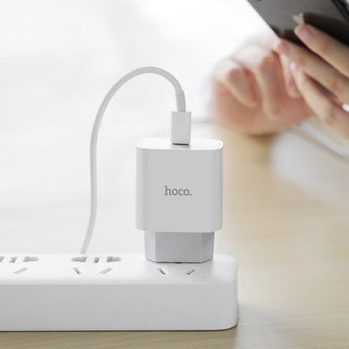 Купити Мережевий зарядний пристрій HOCO C76A Plus Speed source PD20W charger set(C to iP) White