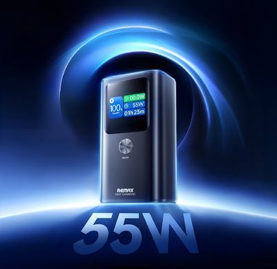 Купити Зовнішній акумулятор REMAX Dinba 55W+22.5W PD+QC color screen aluminum alloy fast charging power bank 10000mAh FP-7 Grey