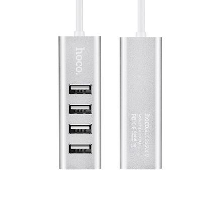 Купити Кабель-переходник HOCO HB1 4USB Line machine Silver