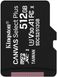 Карта пам'яті Kingston microSDXC Canvas Select Plus 512GB Class 10 UHS-I A1 W-80MB/s R-100MB/s Без адаптера