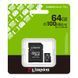 Карта пам'яті microSDXC (UHS-1) Kingston Canvas Select Plus Gen3 64Gb class 10 А1 (R-100MB/s) with adaptor