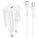 Мережевий зарядний пристрій HOCO N22 Jetta PD25W charger set(Type-C to Type-C)(EU) White