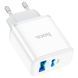 Мережевий зарядний пристрій HOCO C105A Stage dual port PD20W+QC3.0 charger White