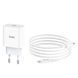 Мережевий зарядний пристрій HOCO C76A Plus Speed source PD20W charger set(C to iP) White