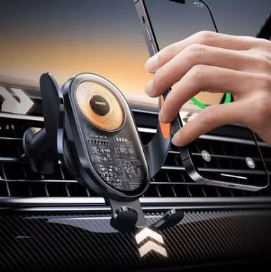 Купити Автотримач для телефона з БЗП REMAX 15W Ultra-thin 3-Axis Linkage Car Holder RM-C17i Black