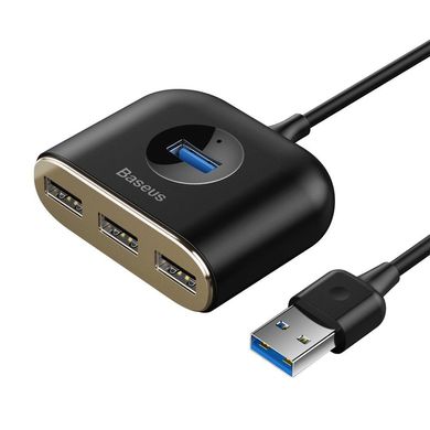 Купити USB-хаб Baseus Square round 4 in 1 USB HUB Adapter(USB3.0 TO USB3.0*1+USB2.0*3) Black