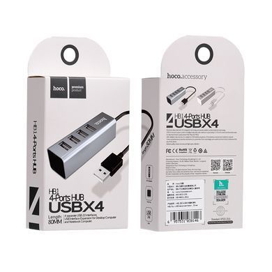 Купити Кабель-переходник HOCO HB1 4USB Line machine Tarnish